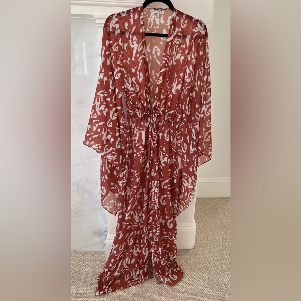 NWOT Diarrablu Kimono Swim Coverup • Batik Rose Print